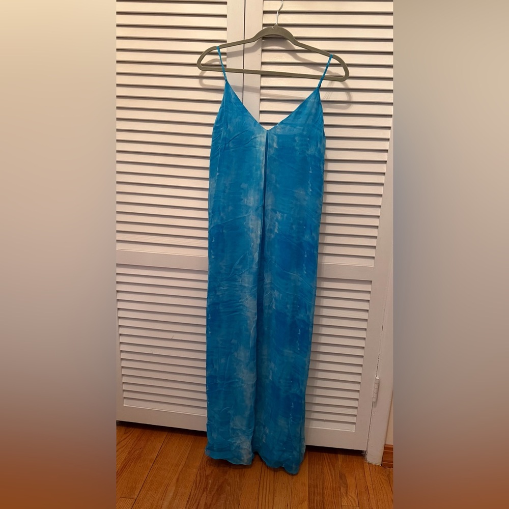 New Alice + Olivia Sky BlueSilk  Strap Dress size l
